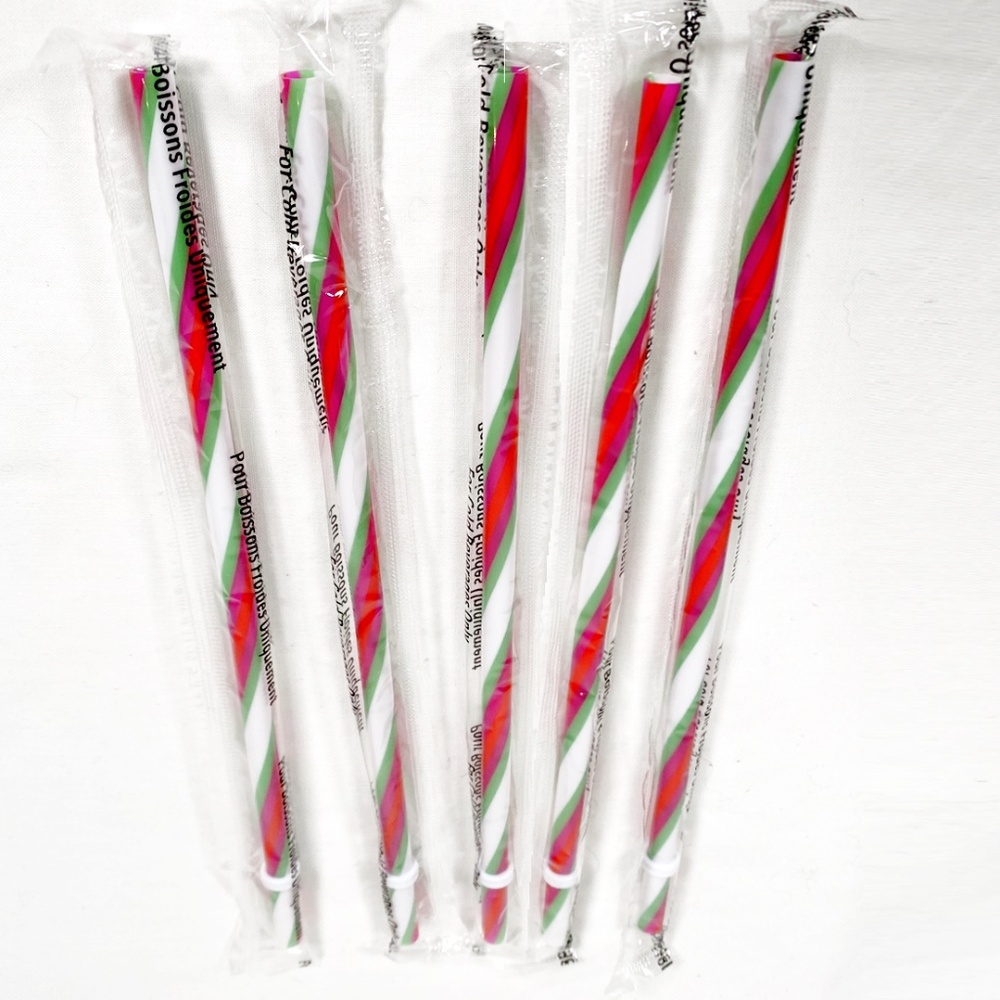 Starbucks (5) pcs Holiday Swirl Straws reusable cold drink